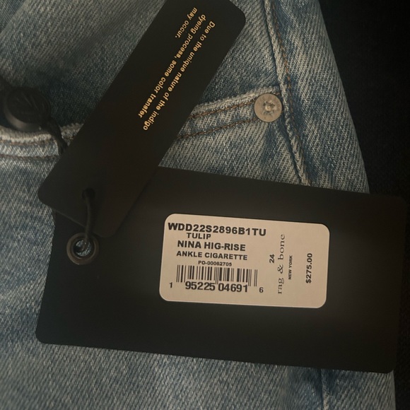 Rag & Bone Nina High Rise Ankle Cigarette Jeans - BRAND NEW - Picture 4 of 6